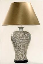 ALEXANDERS 30/35CM TAUPE ARABESQUE MEI PING LAMP